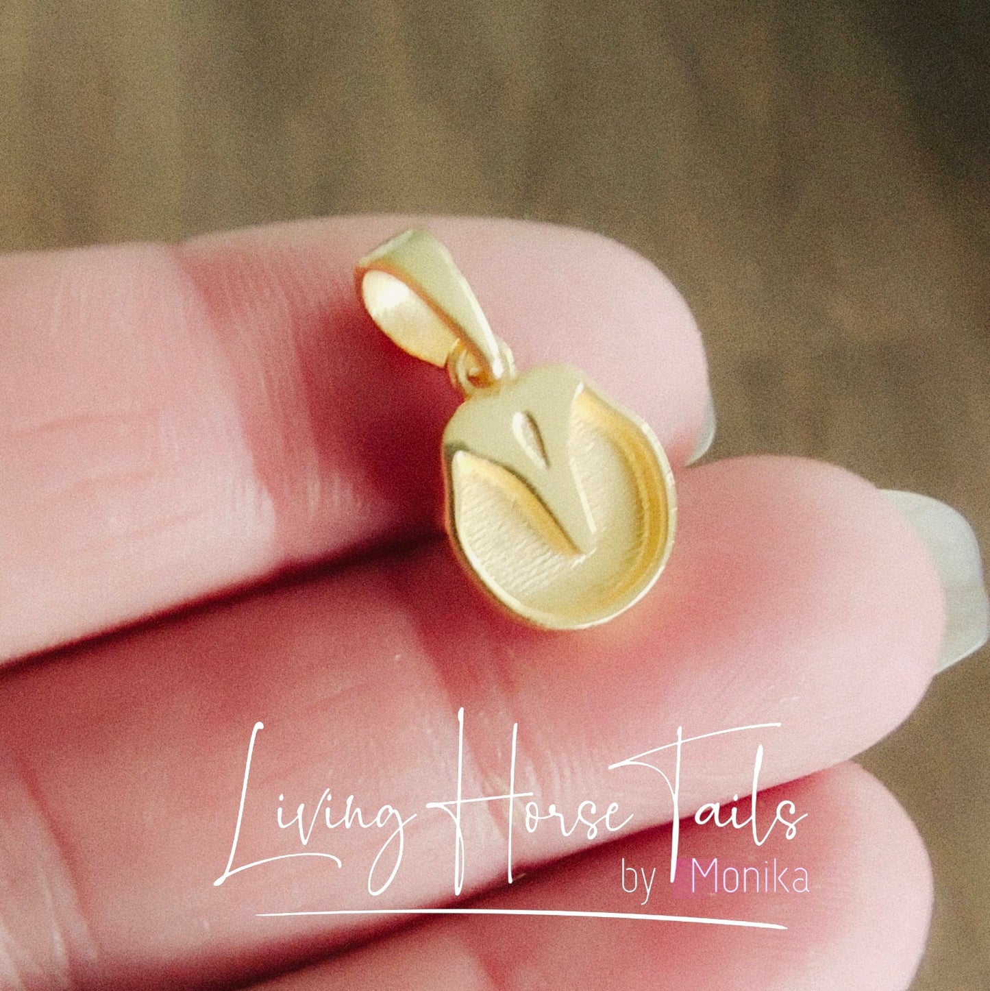 Living Horse Tails Mini Barefoot Hoofprint Pendant Custom jewellery Monika Australia horsehair keepsake