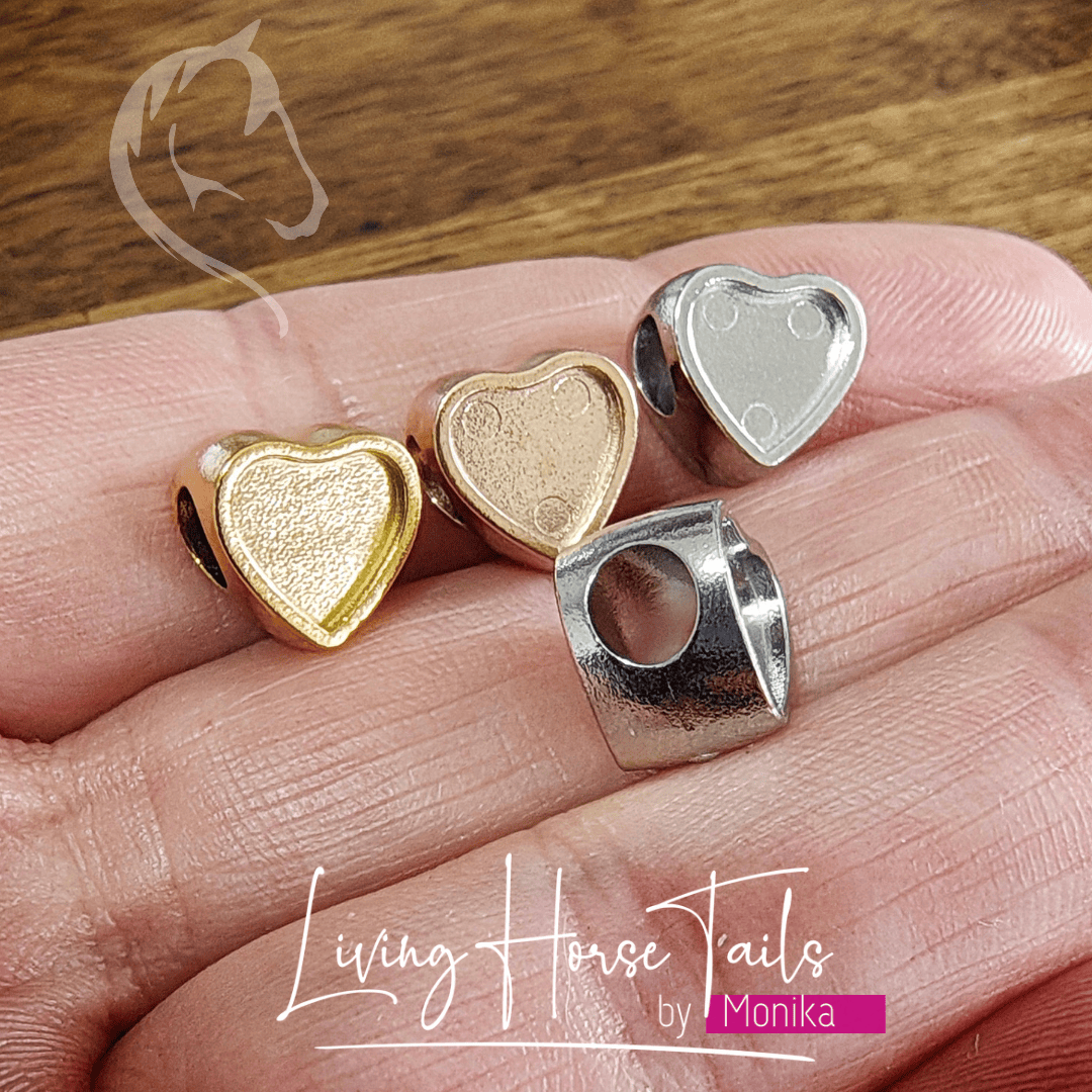 Living Horse Tails Pandora style Stainless Steel Keepsake Resin Troll Beads Custom jewellery Monika Australia horsehair keepsake