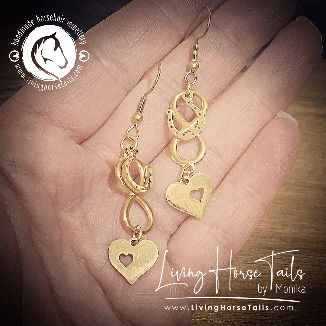 Living Horse Tails Paw prints forever in my Heart Earrings Custom jewellery Monika Australia horsehair keepsake