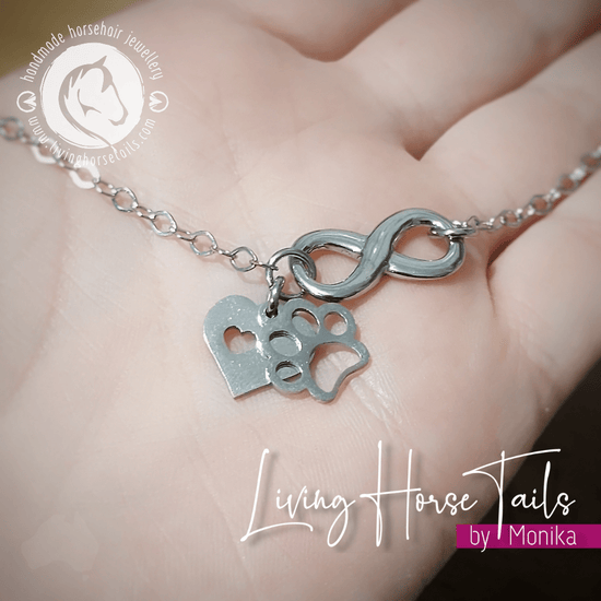 Pawprints forever in my Heart Bracelet Living Horse Tails