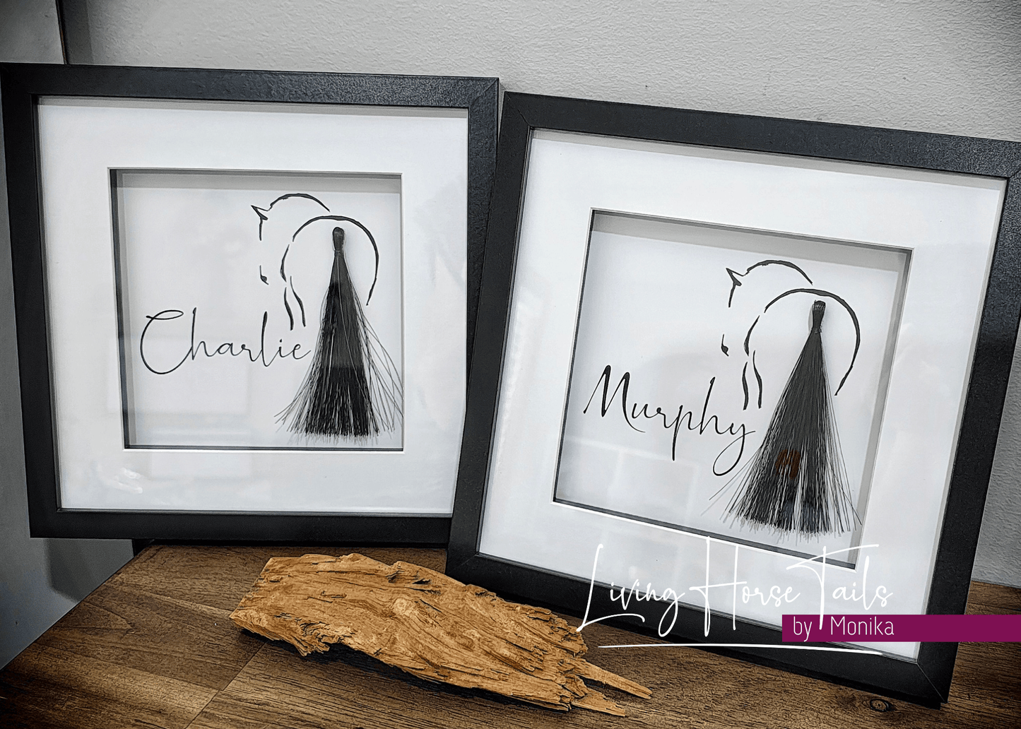 Living Horse Tails Shadow Box Keepsake with Horsehair Custom jewellery Monika Australia horsehair keepsake