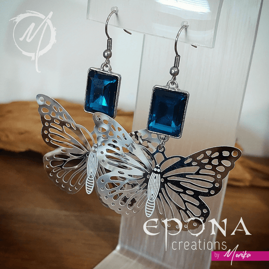 Living Horse Tails Shimmering Butterfly Earrings Custom jewellery Monika Australia horsehair keepsake