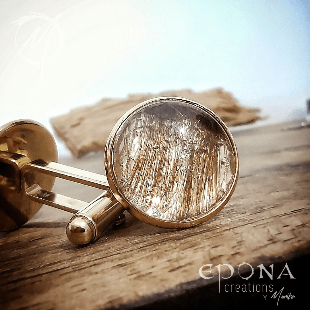 Living Horse Tails Stainless Steel Keepsake Cufflinks Custom jewellery Monika Australia horsehair keepsake
