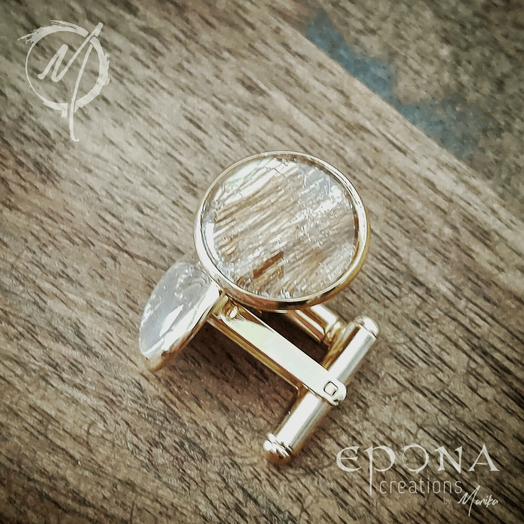 Living Horse Tails Stainless Steel Keepsake Cufflinks Custom jewellery Monika Australia horsehair keepsake