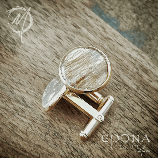 Living Horse Tails Stainless Steel Keepsake Cufflinks Custom jewellery Monika Australia horsehair keepsake