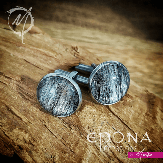 Living Horse Tails Stainless Steel Keepsake Cufflinks Custom jewellery Monika Australia horsehair keepsake