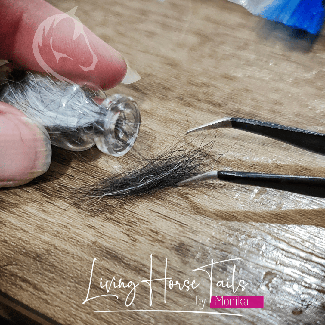 Living Horse Tails Stainless Steel Keepsake Cufflinks - square Custom jewellery Monika Australia horsehair keepsake