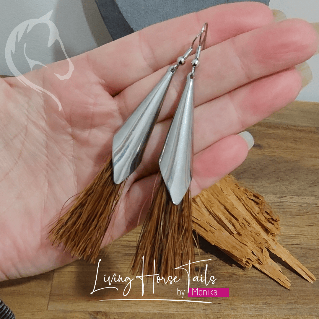 Living Horse Tails Tassel Horse Hair Earrings Custom jewellery Monika Australia horsehair keepsake