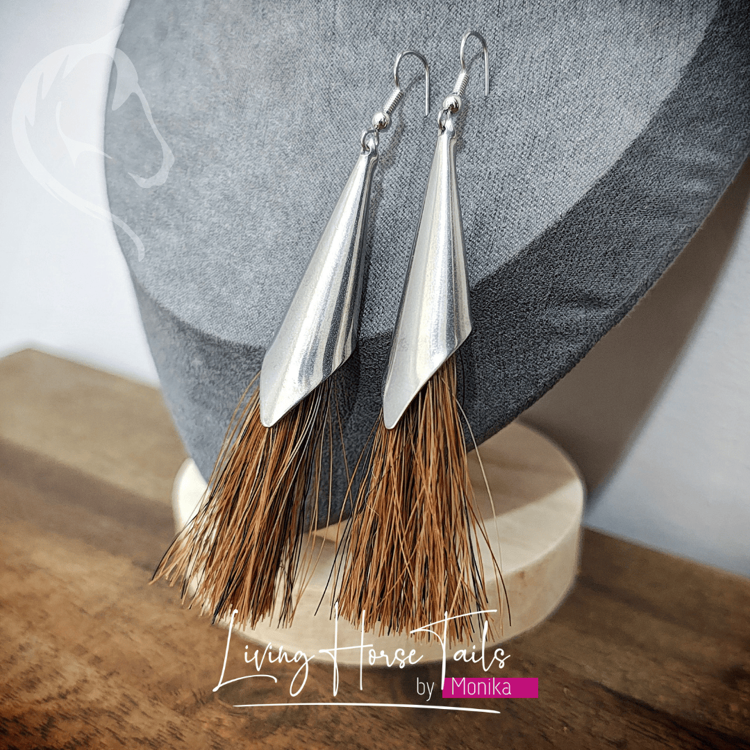 Living Horse Tails Tassel Horse Hair Earrings Custom jewellery Monika Australia horsehair keepsake