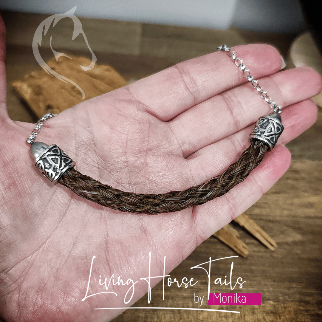 Living Horse Tails Viking Horsehair and Stainless Steel Necklace Custom jewellery Monika Australia horsehair keepsake