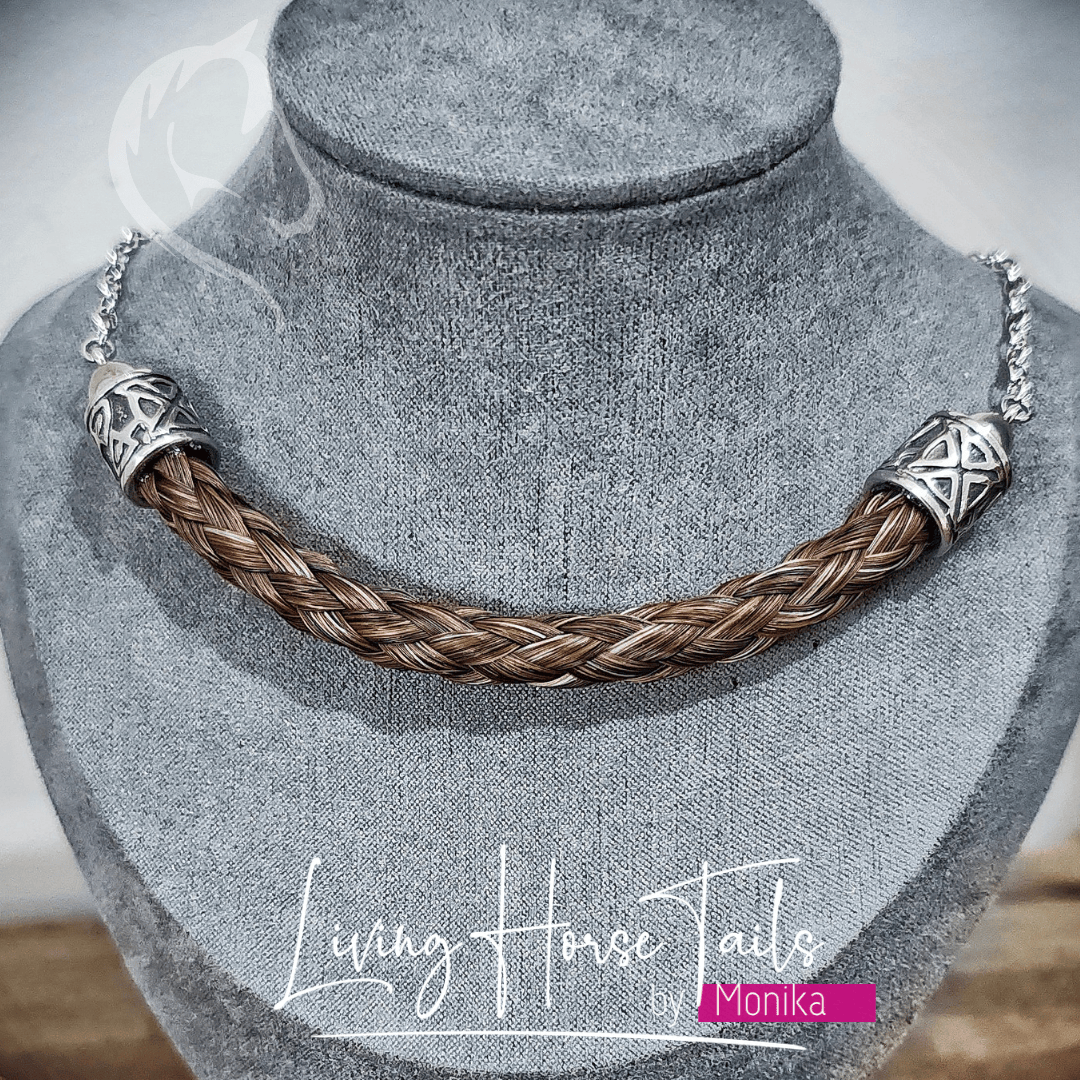 Living Horse Tails Viking Horsehair and Stainless Steel Necklace Custom jewellery Monika Australia horsehair keepsake