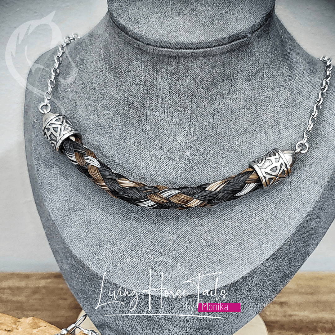 Living Horse Tails Viking Horsehair and Stainless Steel Necklace Custom jewellery Monika Australia horsehair keepsake