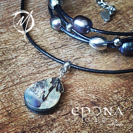 Epona Creations | by Monika - Jewellery and Design Freshwater pearl, Paua shell , stainless steel and leather Custom jewellery Monika Australia horsehair keepsake