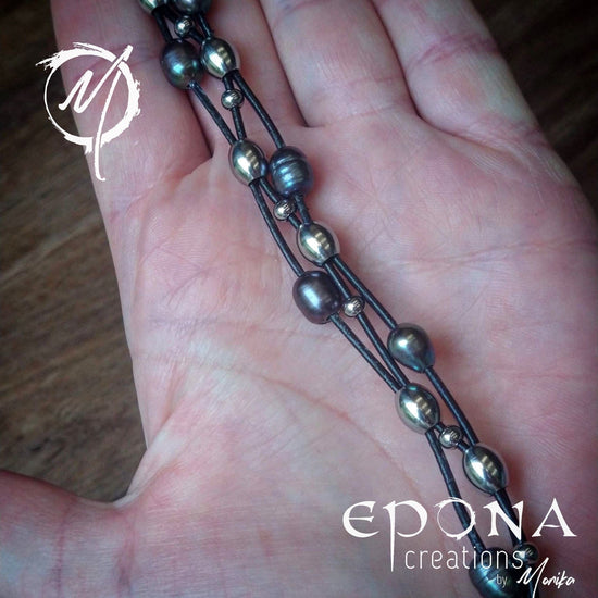 Epona Creations | by Monika - Jewellery and Design Freshwater pearl, Paua shell , stainless steel and leather Custom jewellery Monika Australia horsehair keepsake