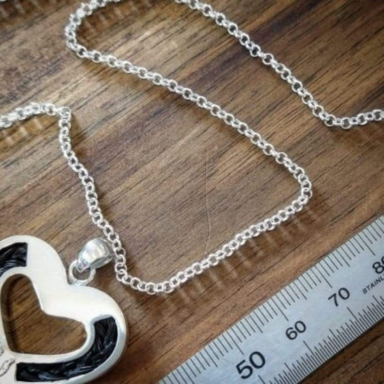 Load image into Gallery viewer, 45 cm Sterling Silver Necklace Chain Rolo Chain BACKORDER 45cm Living Horse Tails Handmade Jewellery Custom Horse Hair Keepsakes Australia
