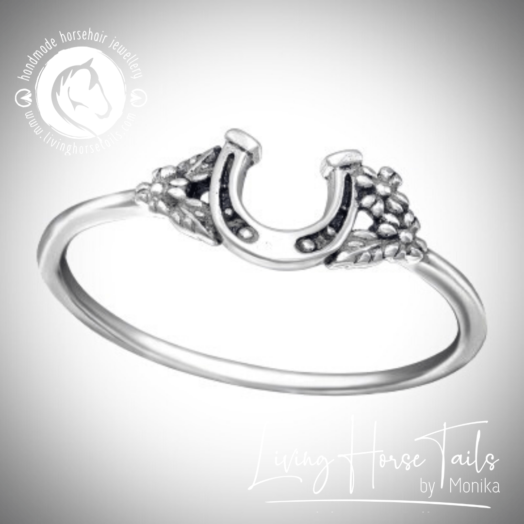 Living Horse Tails Antique Sterling Silver Horseshoe Ring Custom jewellery Monika Australia horsehair keepsake