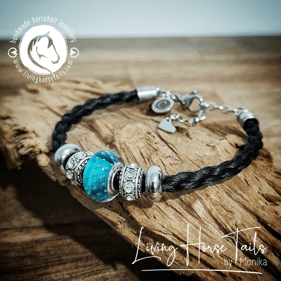 Wrapped Alpaca Sea Glass Bracelet · Mexicali Blues
