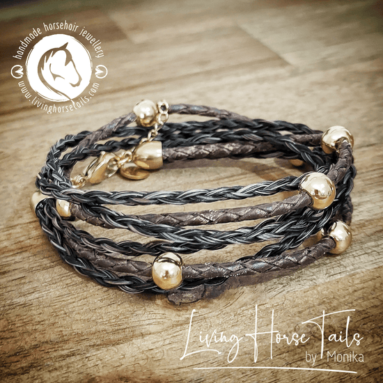 Boho Style Equestrian Horsehair and Leather Braided Wrap Bracelet ...