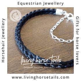 Braided Horsehair Bracelet in Sterling Silver with drop or clasp Bracelet I will send in my own Horse Tail hair - Please return unused hair Living Horse Tails Handmade Jewellery Custom Horse Hair Keepsakes Australia