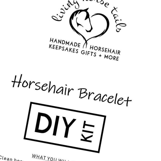 DIY Kit for Horsehair Braided Bracelet with Turquoise Bling Beads - make your own Bracelet DIY-BR-STO-TURQ Living Horse Tails Handmade Jewellery Custom Horse Hair Keepsakes Australia