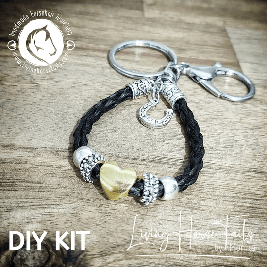 Living Horse Tails DIY KIT Keyring with Horsehair. Make your own (C) Custom jewellery Monika Australia horsehair keepsake