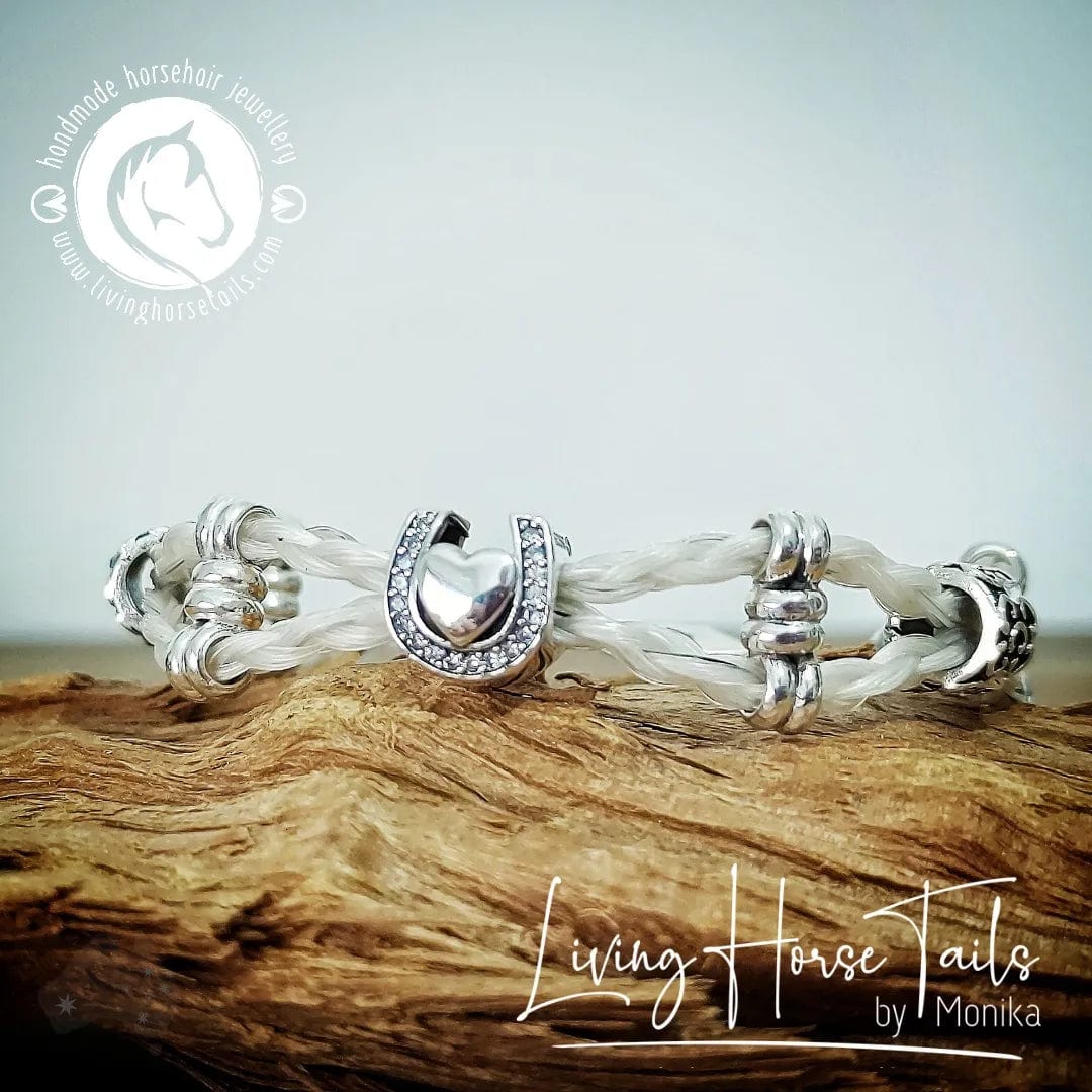 Double Layer Sterling Silver and Swarovski Beaded Horsehair 