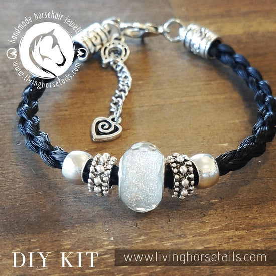 Load image into Gallery viewer, Double Up Kit - Make Your Own Horsehair Bracelet and Key Ring BONUS BEADS + CHARM Living Horse Tails Handmade Jewellery Custom Horse Hair Keepsakes Australia
