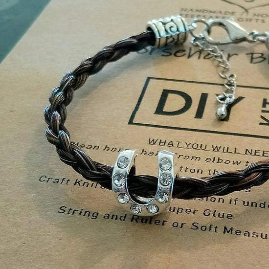 Load image into Gallery viewer, Living Horse Tails Double Up Kit - Make Your Own Horsehair Bracelet and Key Ring / Bag Clip Custom jewellery Monika Australia horsehair keepsake
