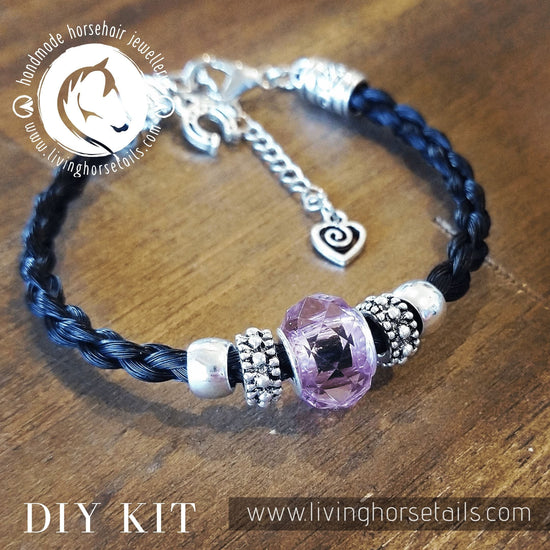Load image into Gallery viewer, Living Horse Tails Double Up Kit - Make Your Own Horsehair Bracelet and Key Ring / Bag Clip Custom jewellery Monika Australia horsehair keepsake
