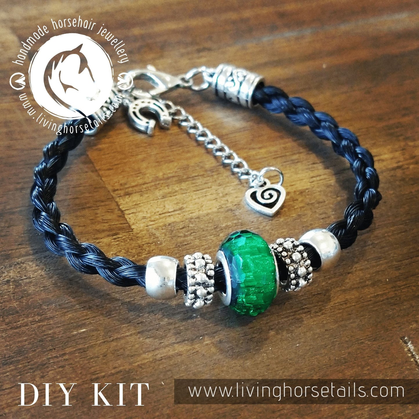 Double Up Kit - Make Your Own Horsehair Bracelet and Key Ring BONUS BEADS + CHARM Living Horse Tails Handmade Jewellery Custom Horse Hair Keepsakes Australia