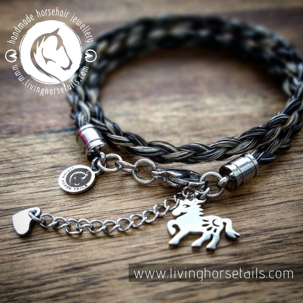 Double Wrap Braided Horse Hair Bracelet Style 2 Living Horse