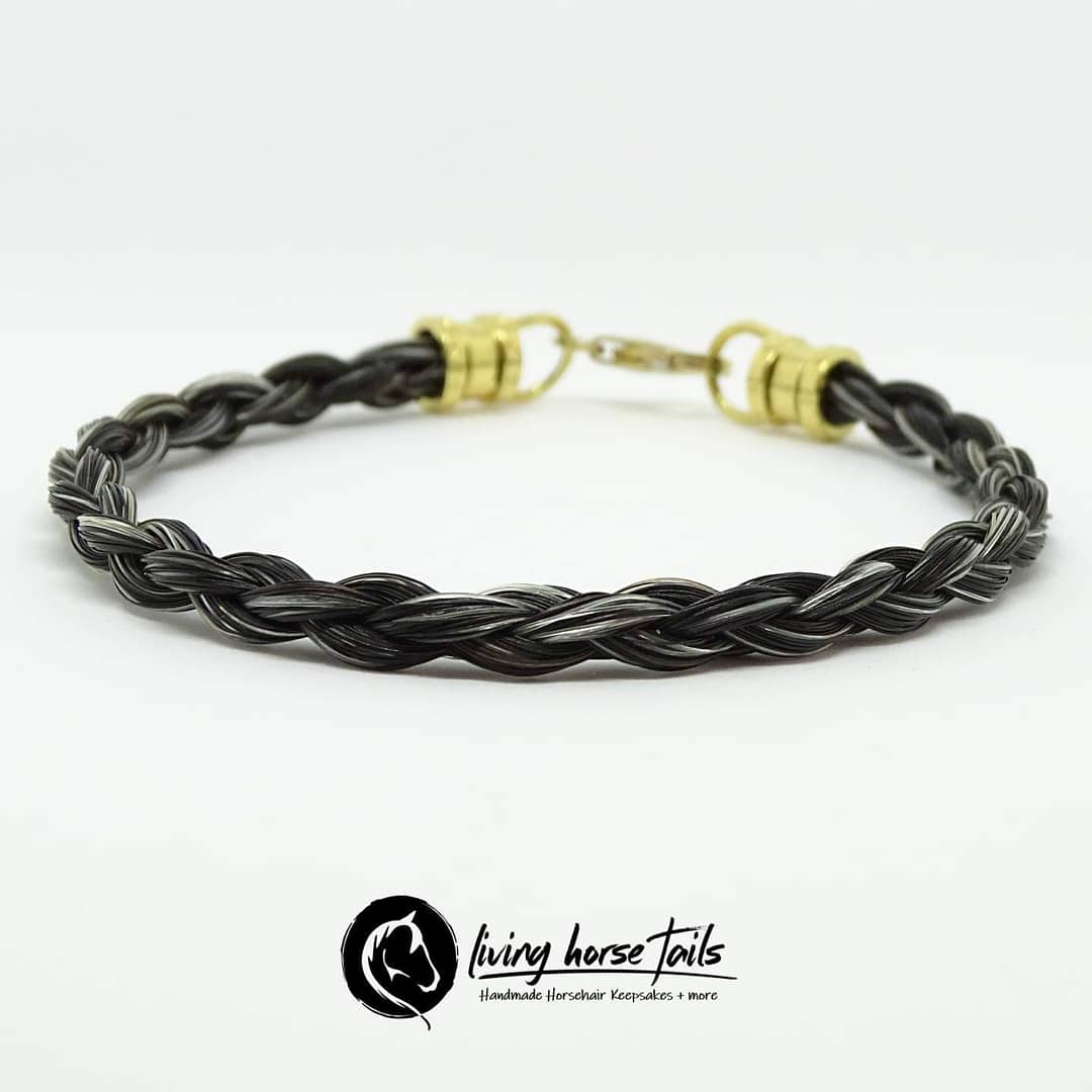 Gold Filled Bracelet with Horsehair Braid As Pictured - I do not have my own tail hair BRAC-017-S Living Horse Tails Handmade Jewellery Custom Horse Hair Keepsakes Australia