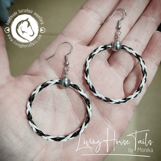 Living Horse Tails Horsehair Hoop Earrings Custom jewellery Monika Australia horsehair keepsake