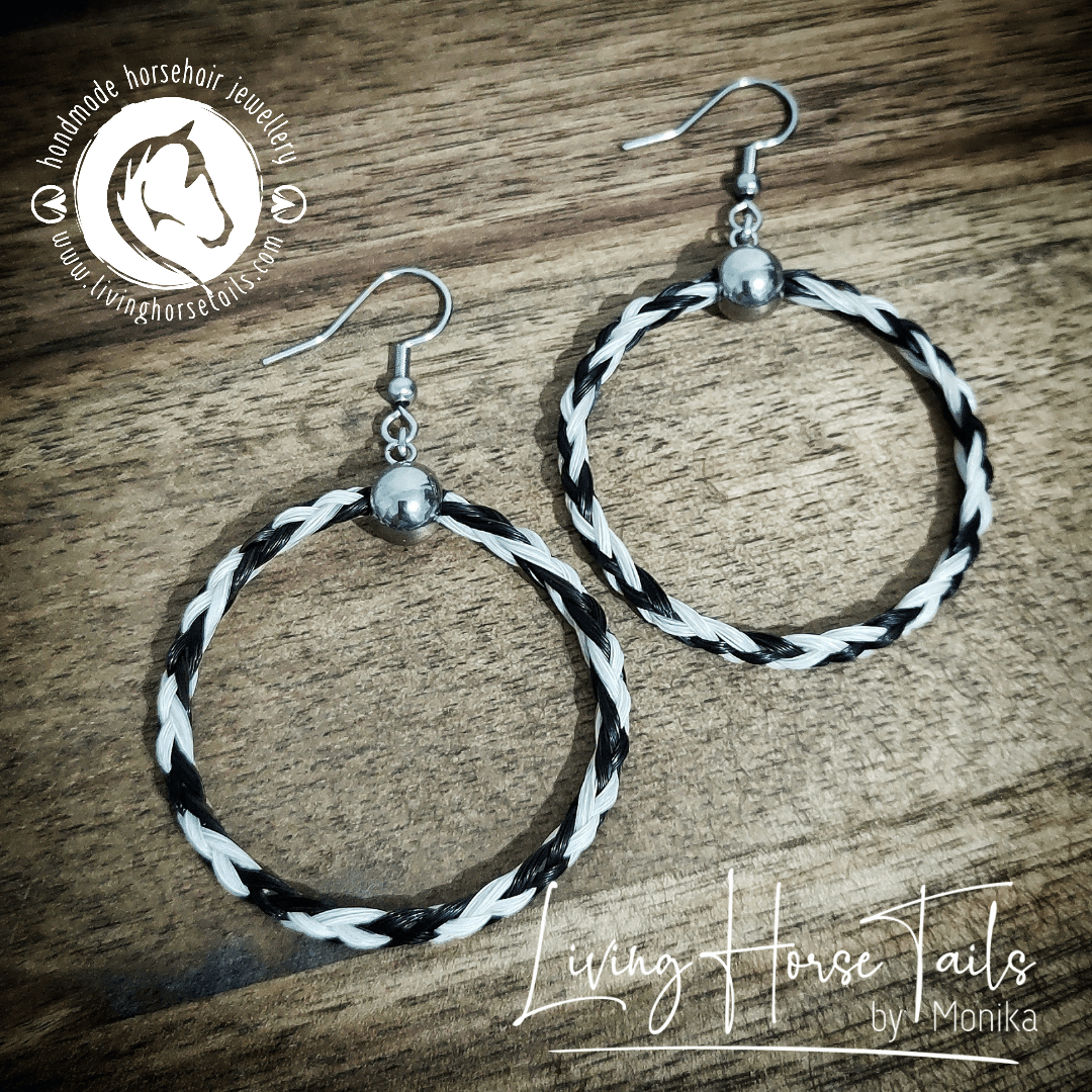 Living Horse Tails Horsehair Hoop Earrings Custom jewellery Monika Australia horsehair keepsake