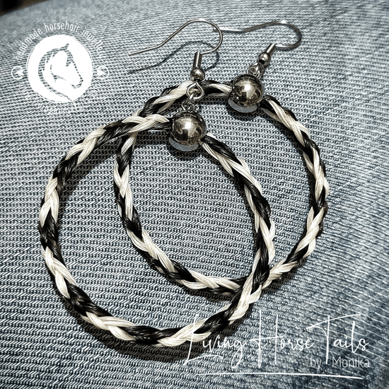 Living Horse Tails Horsehair Hoop Earrings Custom jewellery Monika Australia horsehair keepsake