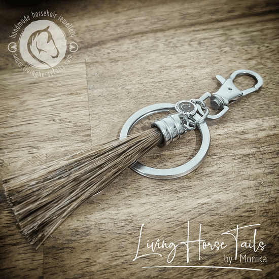 Living Horse Tails Horsehair Tassle Key / Bag Clip Custom jewellery Monika Australia horsehair keepsake