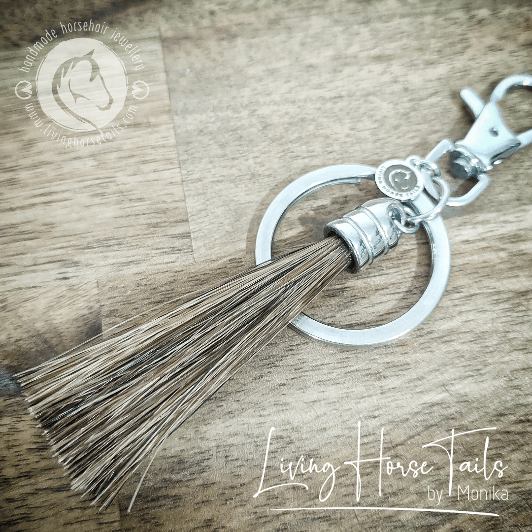 Living Horse Tails Horsehair Tassle Key / Bag Clip Custom jewellery Monika Australia horsehair keepsake