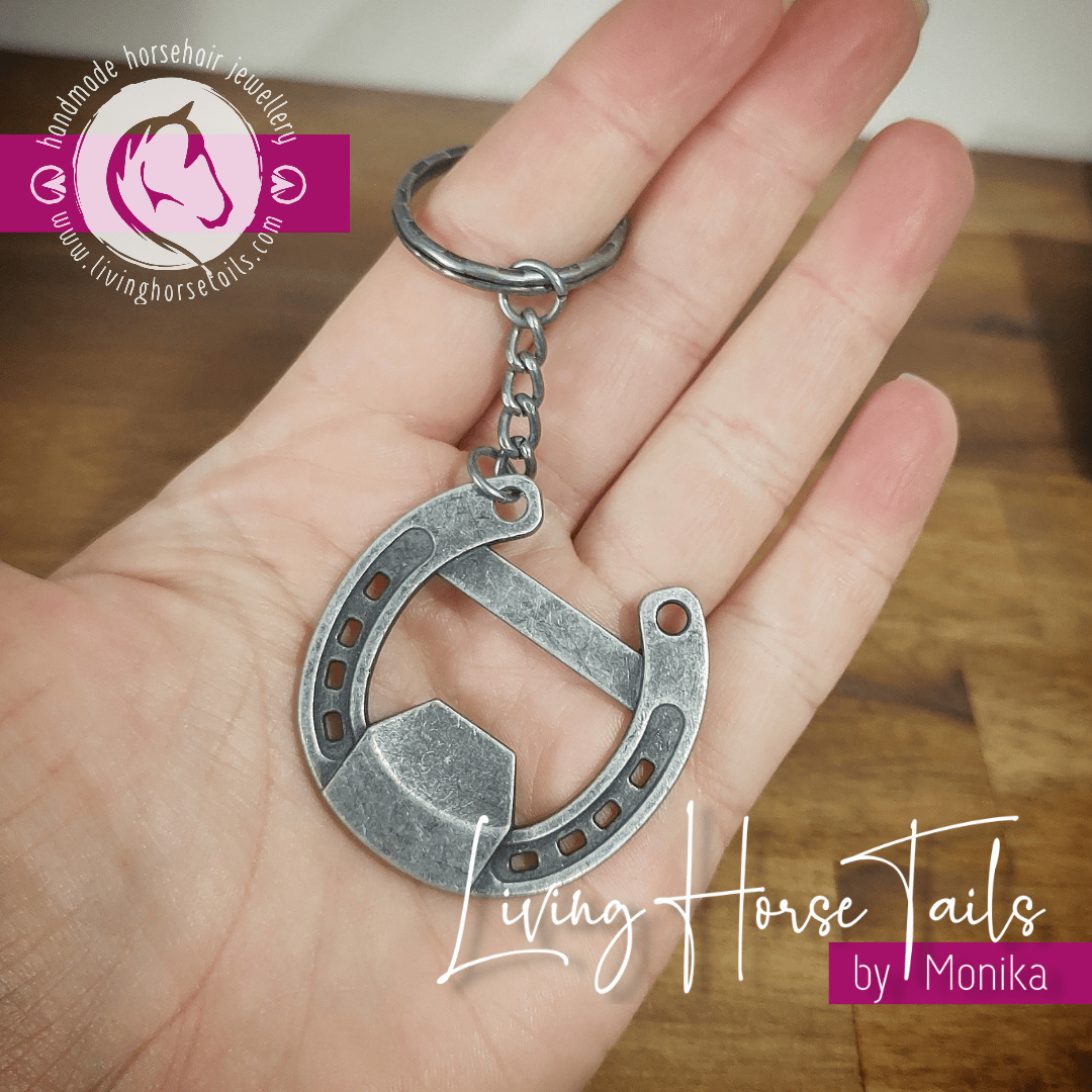 Living Horse Tails Jewellery by Monika Horseshoe Bottle opener keyring Custom jewellery Monika Australia horsehair keepsake