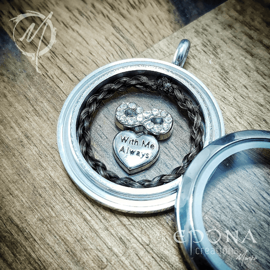 Stainless Steel Locket with Human Hair Living Horse Tails