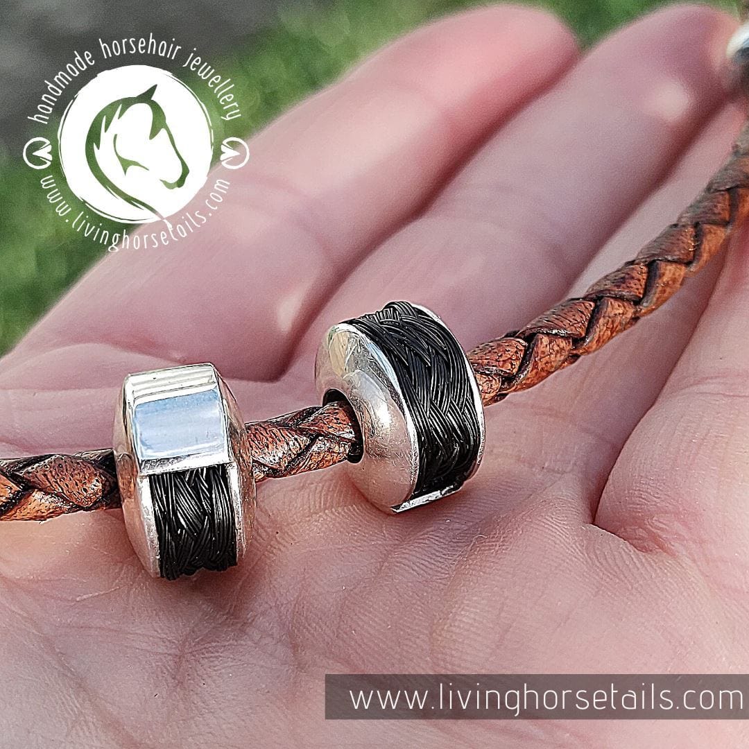 Pandora Style Sterling Silver Horsehair Keepsake Beads