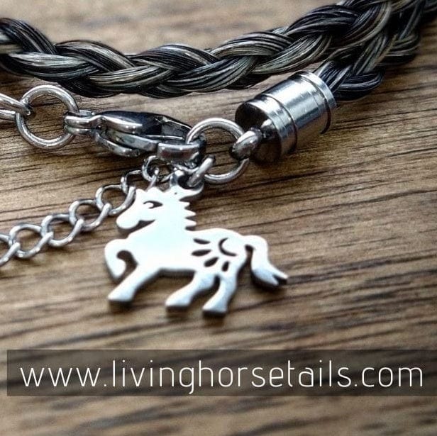 Load image into Gallery viewer, Living Horse Tails Stainless steel Charms Custom jewellery Monika Australia horsehair keepsake

