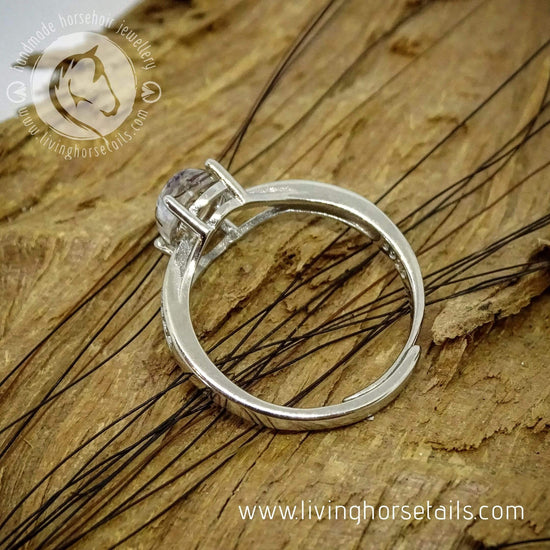 Sterling Silver and Cubic Zirconia Ring with your Horsehair Living Horse Tails Handmade Jewellery Custom Horse Hair Keepsakes Australia