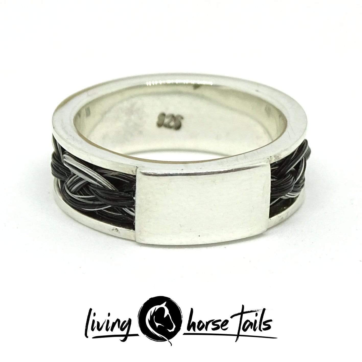 Load image into Gallery viewer, Living Horse Tails Sterling Silver Braided Horsehair Ring Custom jewellery Monika Australia horsehair keepsake
