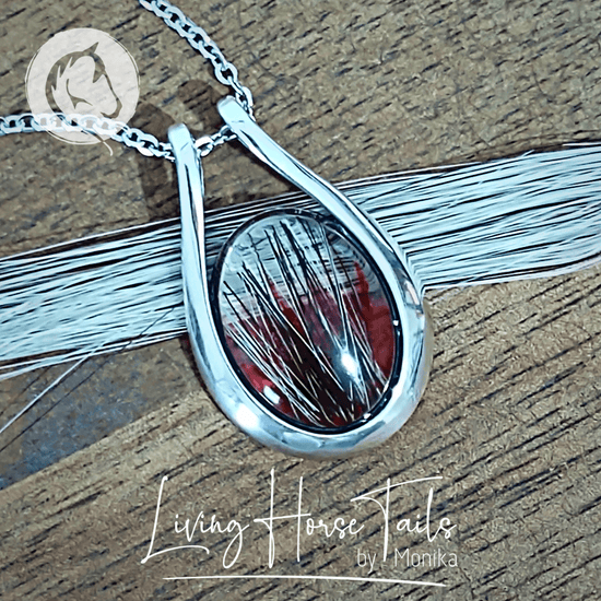 Living Horse Tails Sterling Silver Horse Hair Resin Pendant Custom jewellery Monika Australia horsehair keepsake