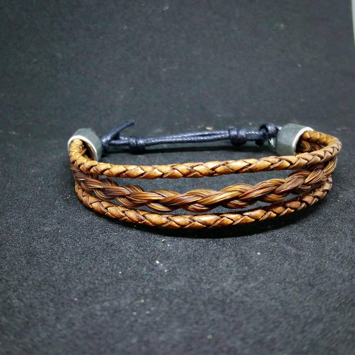 Unisex Adjustable Horsehair Braided Bracelet Bracelet Chestnut as pictured BRAC-054-SC Living Horse Tails Handmade Jewellery Custom Horse Hair Keepsakes Australia