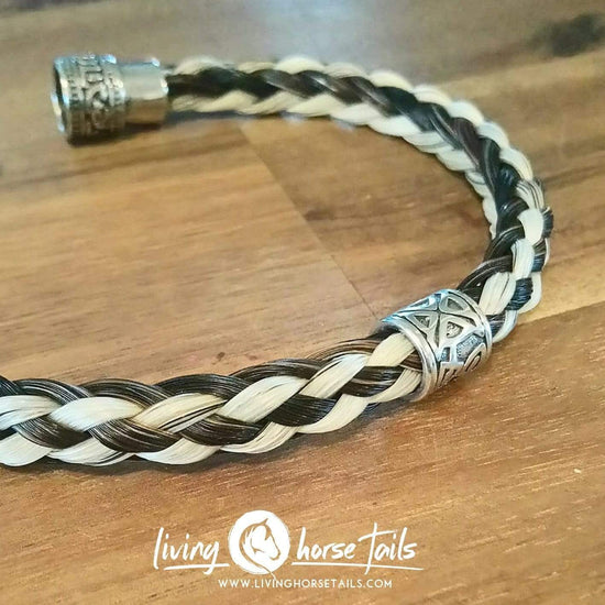 Living Horse Tails Viking Braided Horsehair and Stainless Steel Bracelet Custom jewellery Monika Australia horsehair keepsake